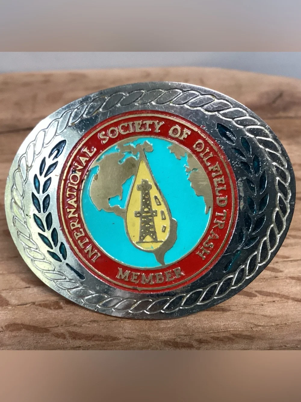 🔴 Vintage - International Society Of Oilfield Trash - Belt Buckle - (ISOT) Rare